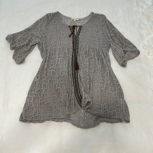 Gray Boho Top